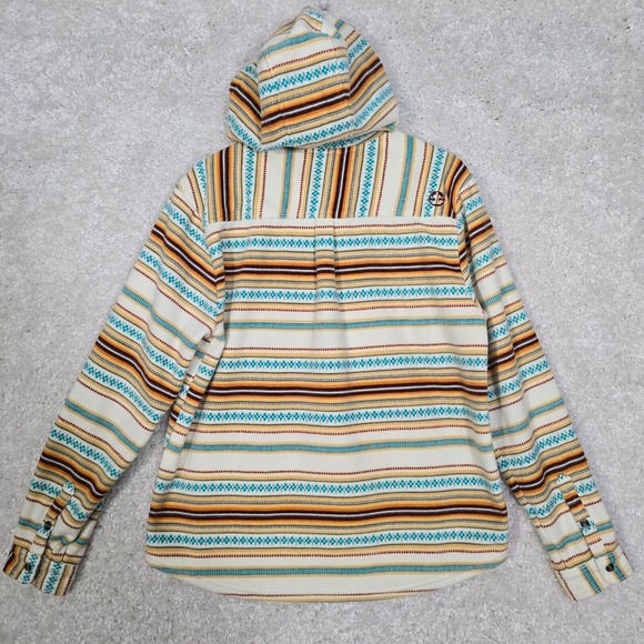 Levitate Mens Sweater Small Hooded Pullover Long Sleeve Striped Surfer Beach - Picture 8 of 12